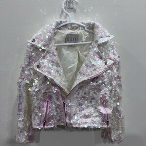 Iloveplum Sequin Napa  Moto Jacket (plum NYC)